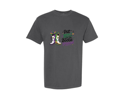 brand:Comfort Colors|color:Pepper|Shake Your Bootie Mardi Gras Cowboy 5 Graphic T-Shirt