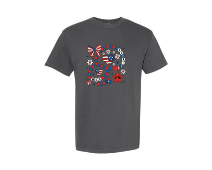 brand:Comfort Colors|color:Pepper|America Friendship Bracelet 4Th Of Graphic T-Shirt