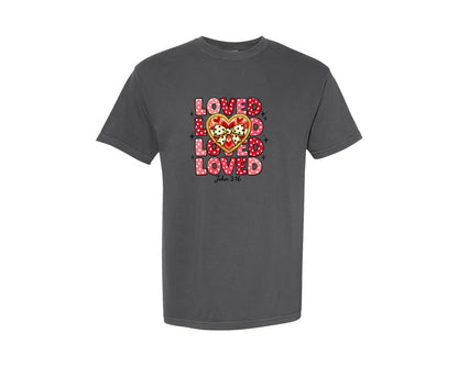 brand:Comfort Colors|color:Pepper|Loved Christian Valentine Graphic T-Shirt