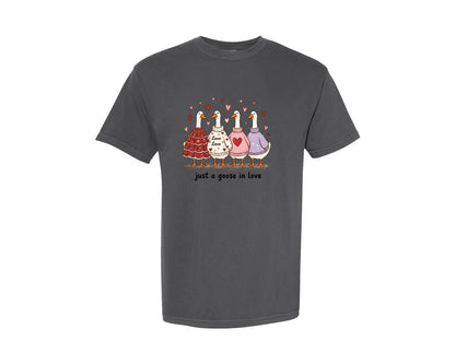 brand:Comfort Colors|color:Pepper|Valentine Goose Valentine 3 Graphic T-Shirt