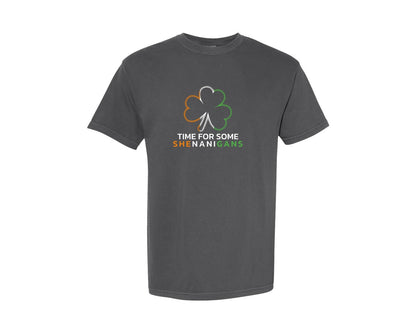 brand:Comfort Colors|color:Pepper|St Patricks Day Irish Shamrock Flag Graphic T-Shirt