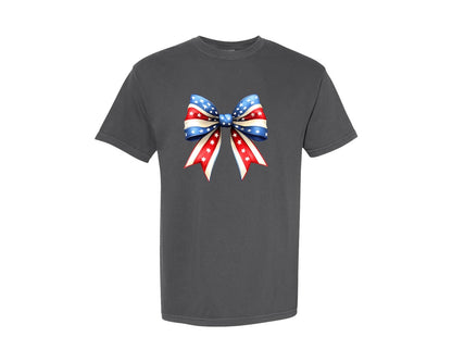 brand:Comfort Colors|color:Pepper|4Th Of July Bow Design T Shirt 5 Graphic T-Shirt