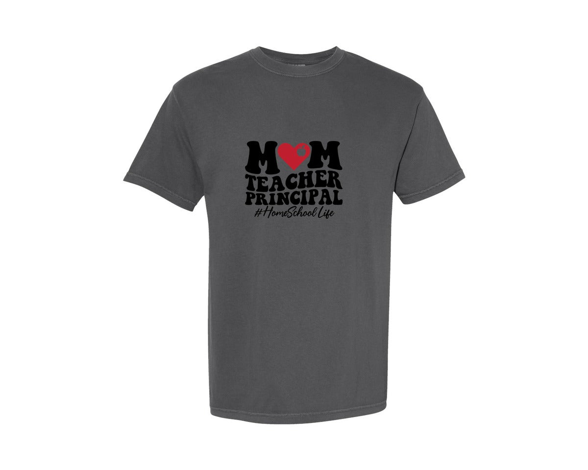 brand:Comfort Colors|color:Pepper|Teacher Principal Home School Life Graphic T-Shirt