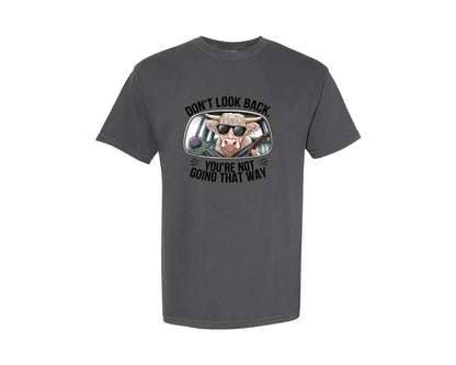 brand:Comfort Colors|color:Pepper|Dont Look Back Highland Cow 4 Graphic T-Shirt