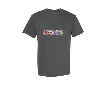 brand:Comfort Colors|color:Pepper|Pastel Leopard Grandma Mother Graphic T-Shirt
