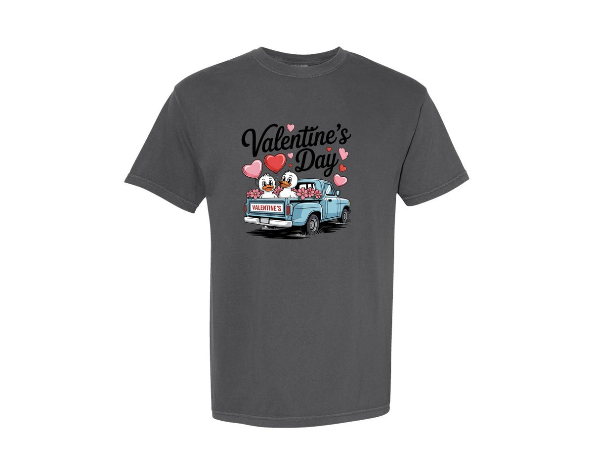 brand:Comfort Colors|color:Pepper|Happy Valentines Goose Pngvalentine Day Graphic T-Shirt