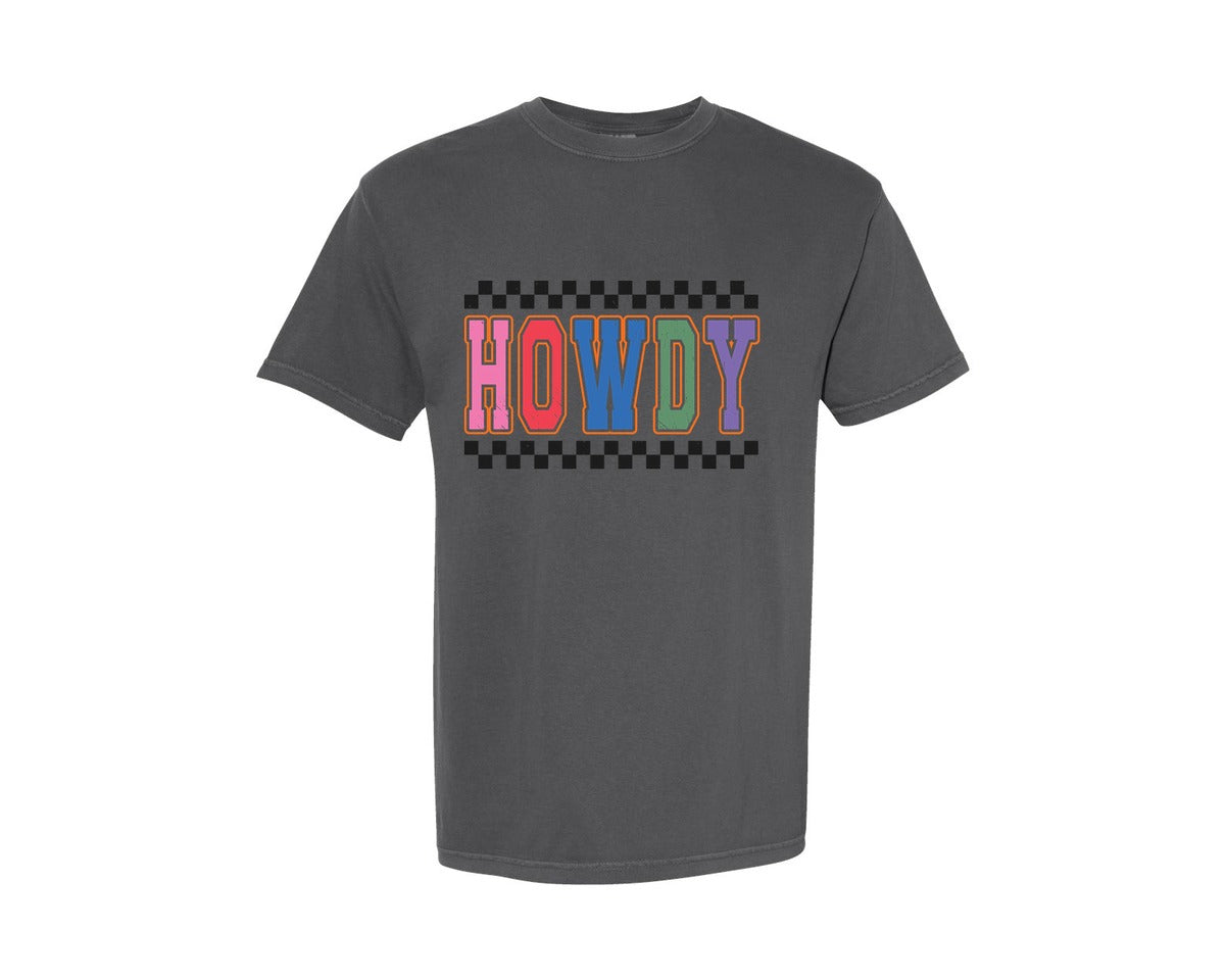 brand:Comfort Colors|color:Pepper|Howdy Cowboy Western Graphic T-Shirt