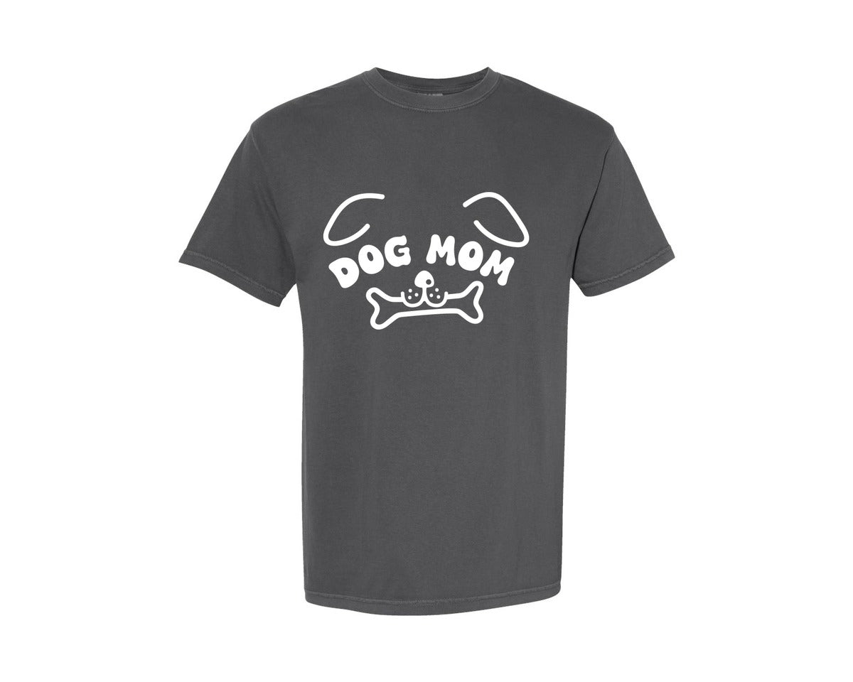 brand:Comfort Colors|color:Pepper|Dog Mom Dog Mama Dog Lover Graphic T-Shirt