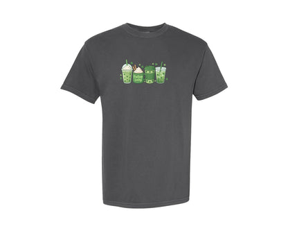 brand:Comfort Colors|color:Pepper|St Patricks Day Feeling Lucky Coffee Graphic T-Shirt