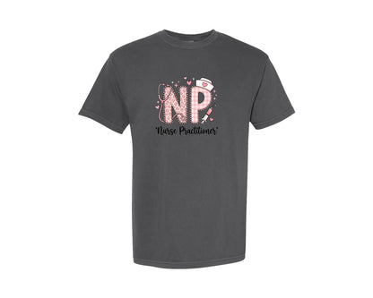 brand:Comfort Colors|color:Pepper|Np Nurse Practitioner Valentine Graphic T-Shirt
