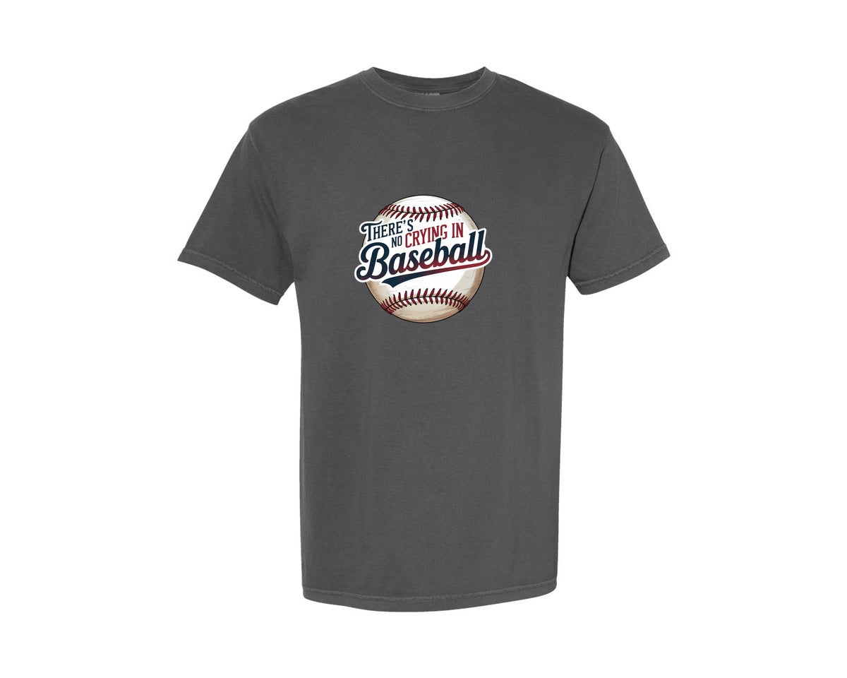 brand:Comfort Colors|color:Pepper|Baseball Quote No Crying Graphic T-Shirt