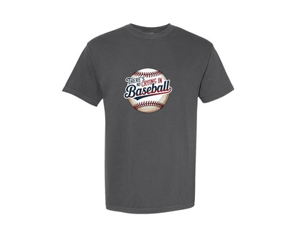 brand:Comfort Colors|color:Pepper|Baseball Quote No Crying Graphic T-Shirt