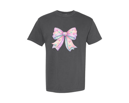 brand:Comfort Colors|color:Pepper|Valentines Day Coquette Bow V Day Graphic T-Shirt