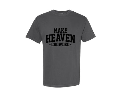 brand:Comfort Colors|color:Pepper|Latch Hook Yarn Faux Make Heaven Crowded Graphic T-Shirt