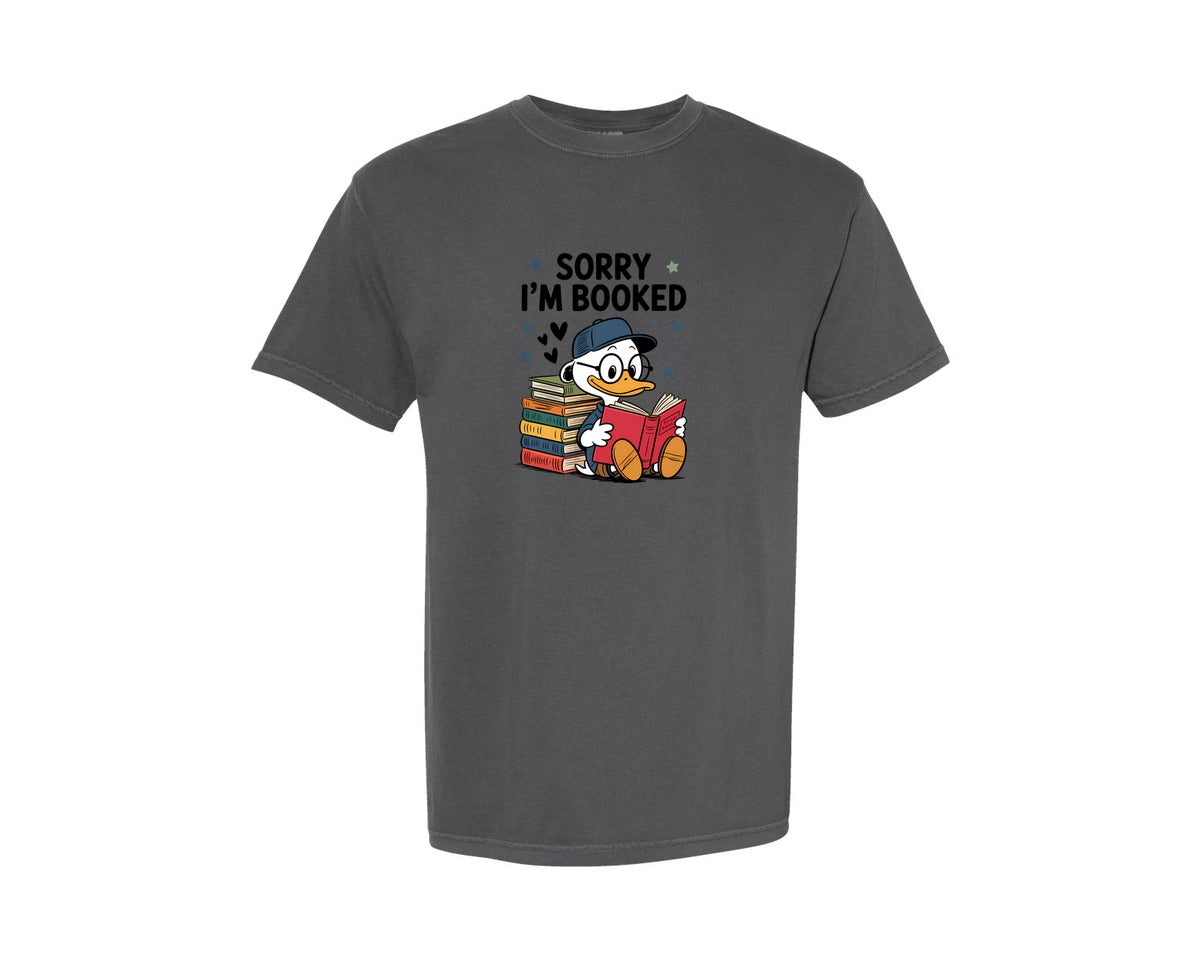brand:Comfort Colors|color:Pepper|Sorry I Am Booked Book Lover Shirt Graphic T-Shirt