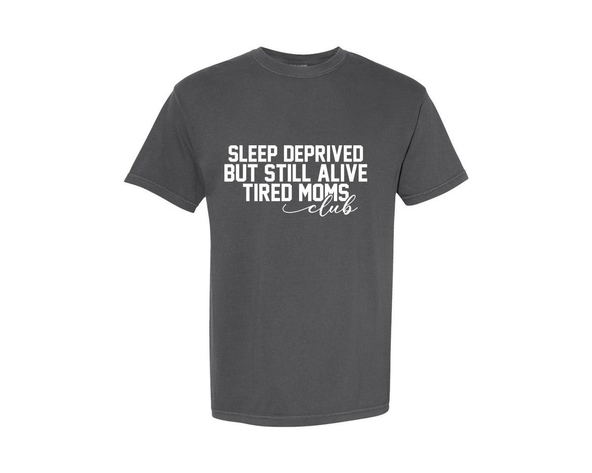 brand:Comfort Colors|color:Pepper|Mom Life Shirt Tired Moms Club Graphic T-Shirt