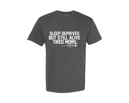 brand:Comfort Colors|color:Pepper|Mom Life Shirt Tired Moms Club Graphic T-Shirt