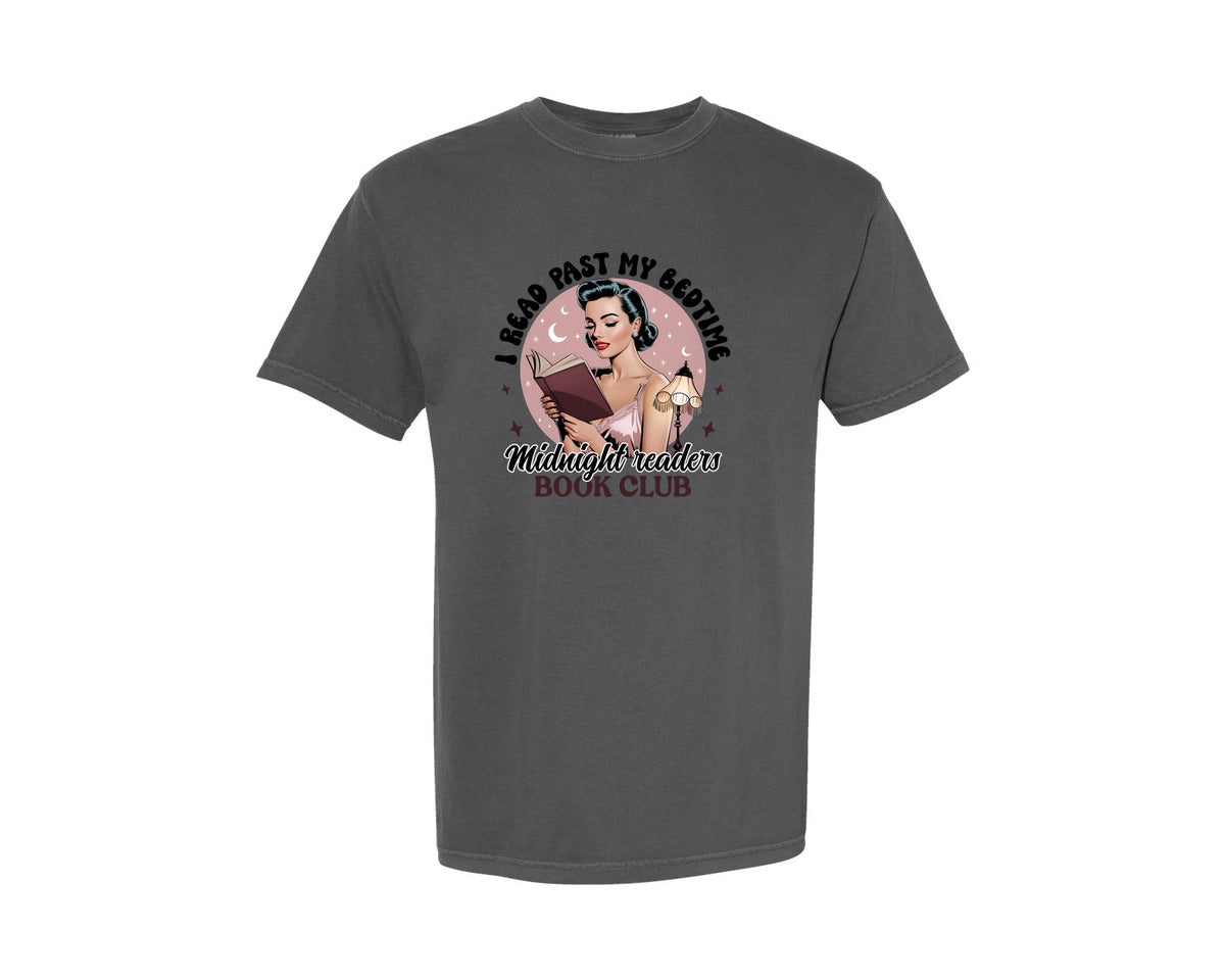 brand:Comfort Colors|color:Pepper|Late Night Reader Book Club 3 Graphic T-Shirt