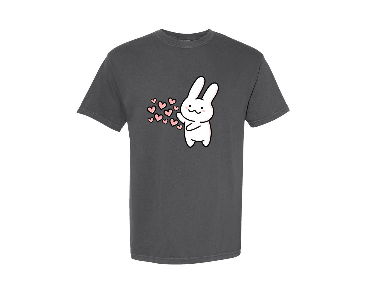 brand:Comfort Colors|color:Pepper|Cute Valentines Rabbit Couple T Shirt Graphic T-Shirt