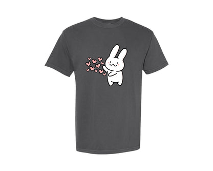 brand:Comfort Colors|color:Pepper|Cute Valentines Rabbit Couple T Shirt Graphic T-Shirt