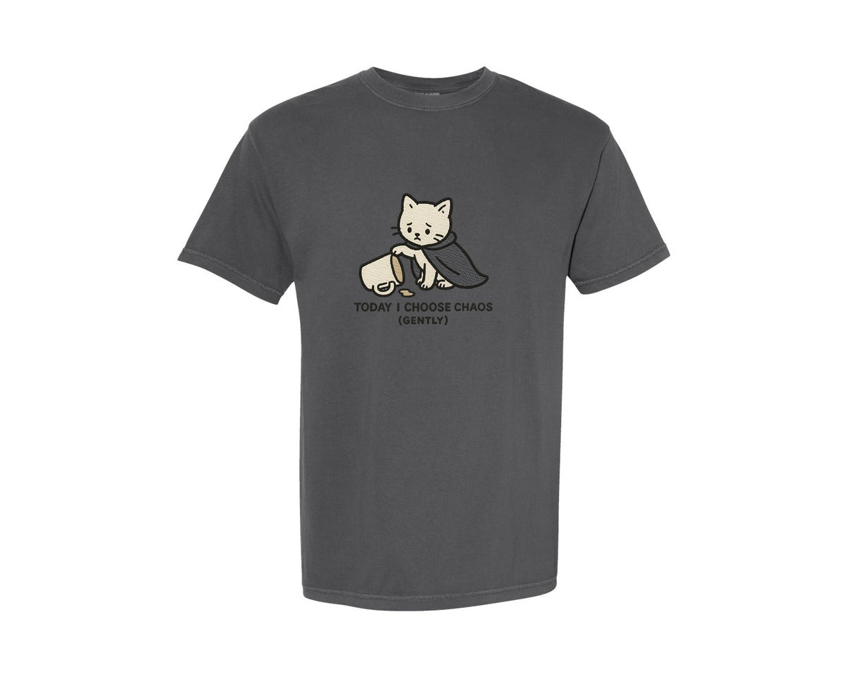 brand:Comfort Colors|color:Pepper|Cute Sad Cat Funny Cat Today I Graphic T-Shirt
