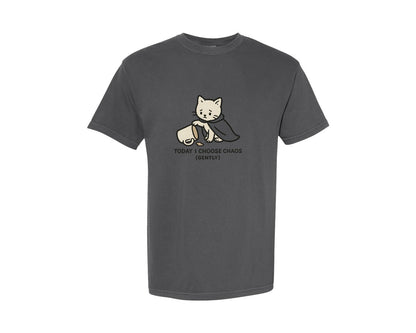 brand:Comfort Colors|color:Pepper|Cute Sad Cat Funny Cat Today I Graphic T-Shirt