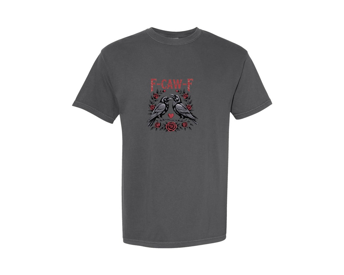brand:Comfort Colors|color:Pepper|Retro Raven Anti Valentine Trendy F Graphic T-Shirt