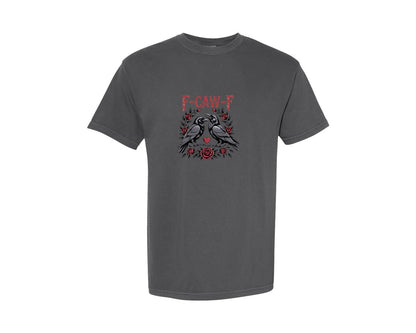 brand:Comfort Colors|color:Pepper|Retro Raven Anti Valentine Trendy F Graphic T-Shirt