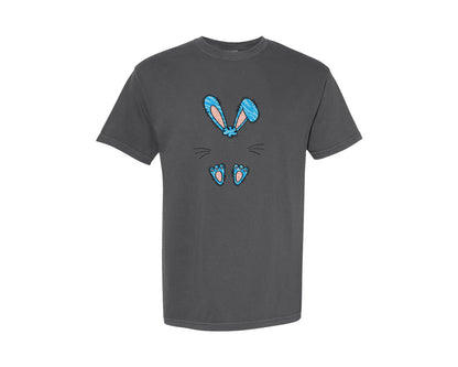 brand:Comfort Colors|color:Pepper|Boys Easter Monogram Bunny Graphic T-Shirt