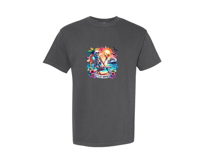 brand:Comfort Colors|color:Pepper|Cruise Skeleton Funny Graphic T-Shirt
