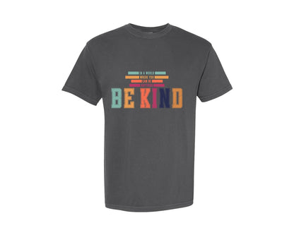 brand:Comfort Colors|color:Pepper|Be Kind Rainbow Shirt Kindness Graphic T-Shirt