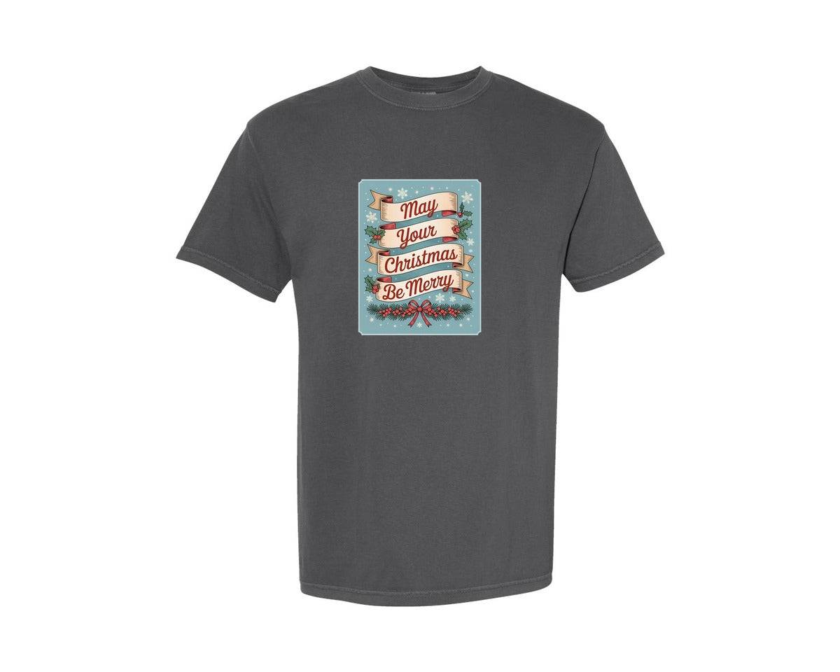 brand:Comfort Colors|color:Pepper|Vintage Christmas Label Desin Graphic T-Shirt