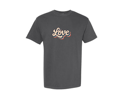 brand:Comfort Colors|color:Pepper|Retro Love Valentine Graphic T-Shirt