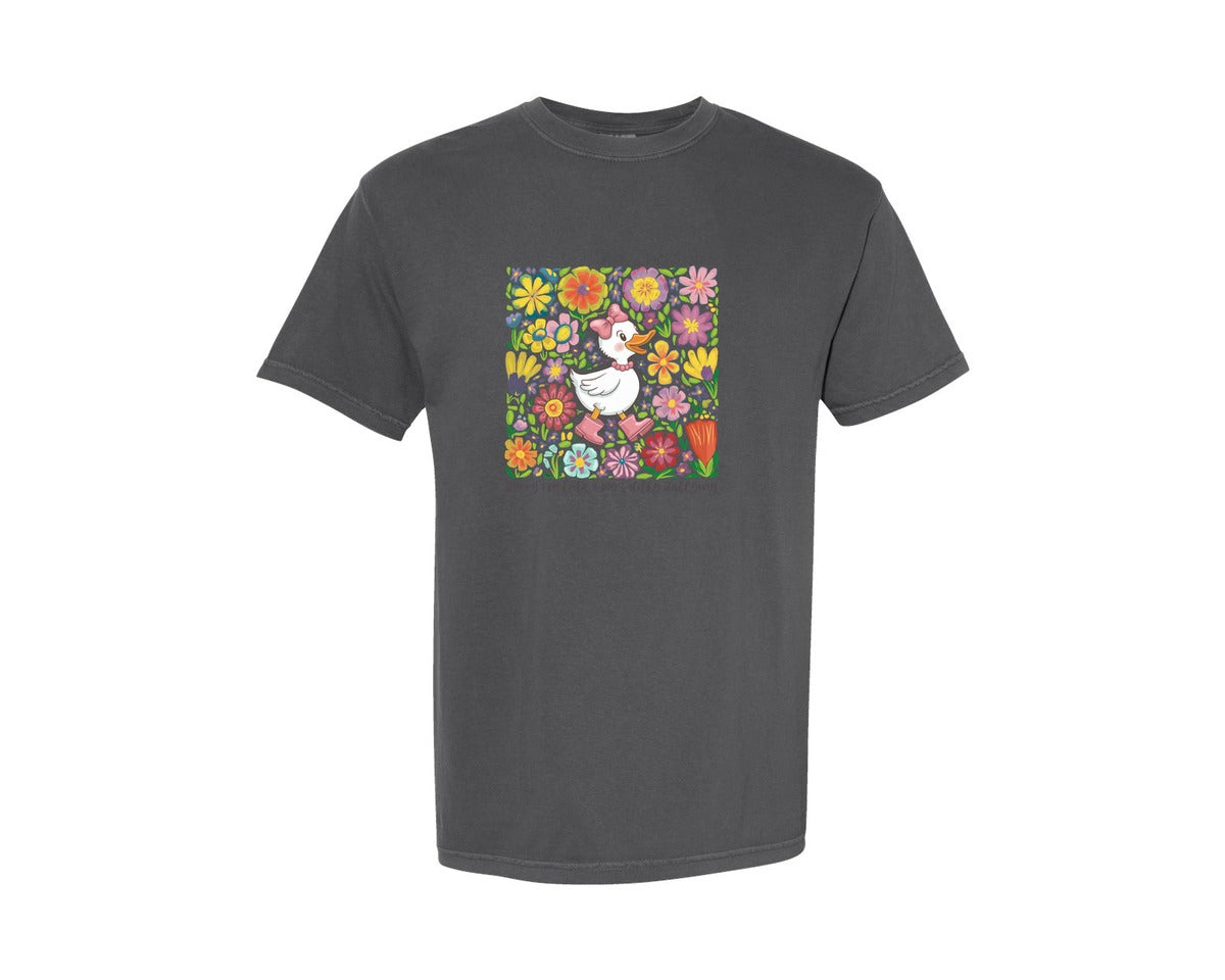 brand:Comfort Colors|color:Pepper|Funny Mama Goose Boho Floral Graphic T-Shirt