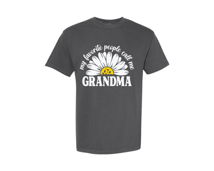 brand:Comfort Colors|color:Pepper|My Favorite People Call Me Grandma Quote 2 Graphic T-Shirt