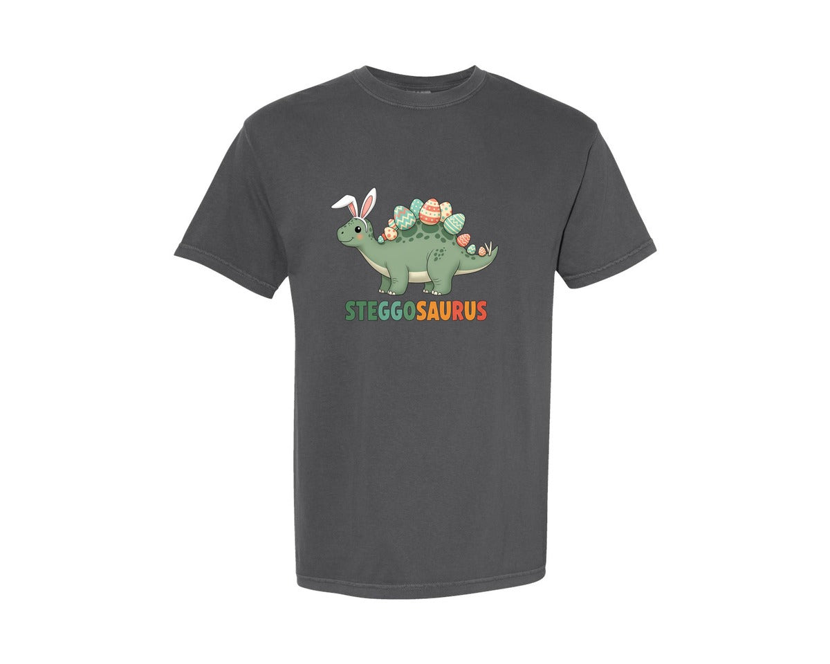 brand:Comfort Colors|color:Pepper|Easter Dinosaur Graphic T-Shirt