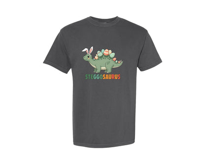 brand:Comfort Colors|color:Pepper|Easter Dinosaur Graphic T-Shirt