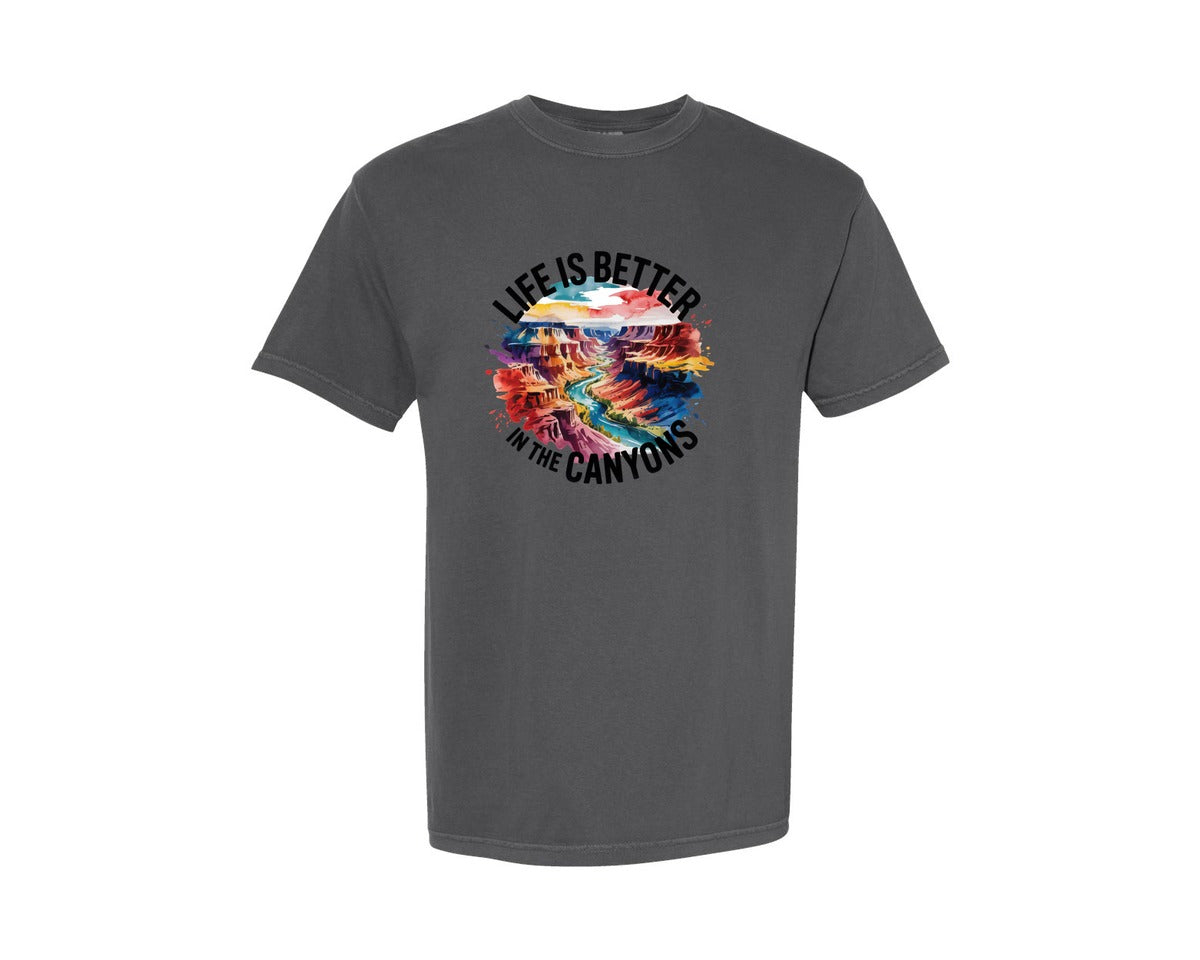 brand:Comfort Colors|color:Pepper|Life Is Better In The Canyons Graphic T-Shirt