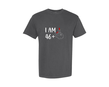 brand:Comfort Colors|color:Pepper|I Am 46 Plus 1 Middle Finger Birthday T Graphic T-Shirt