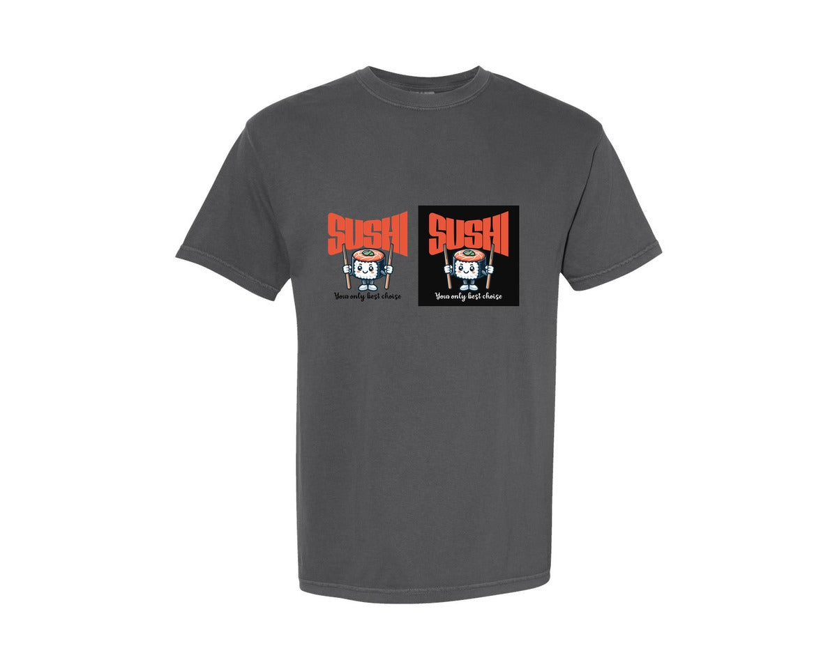 brand:Comfort Colors|color:Pepper|Sushi Buddy Cute Food Graphic T-Shirt