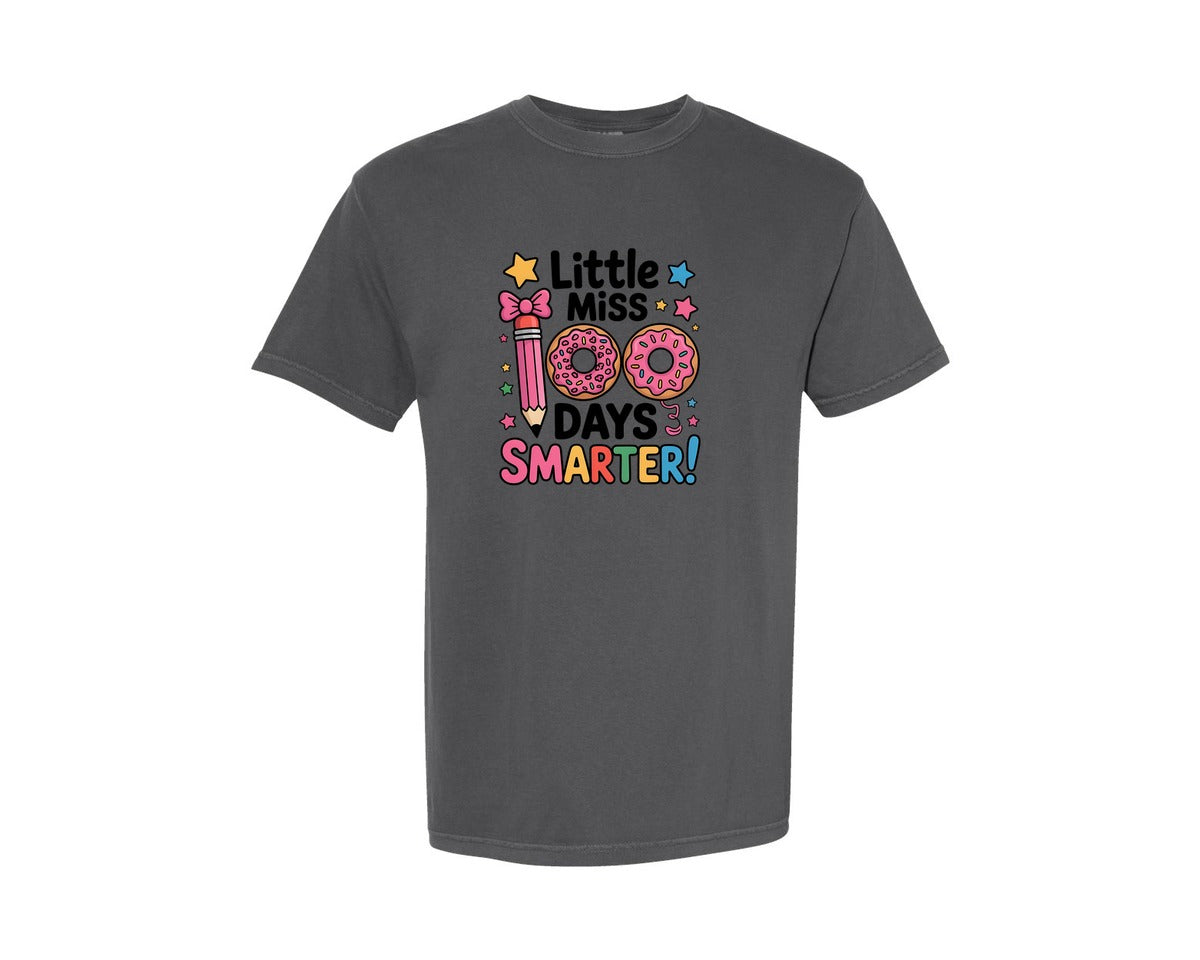 brand:Comfort Colors|color:Pepper|Cute 100 Days Of School Girl Design Graphic T-Shirt