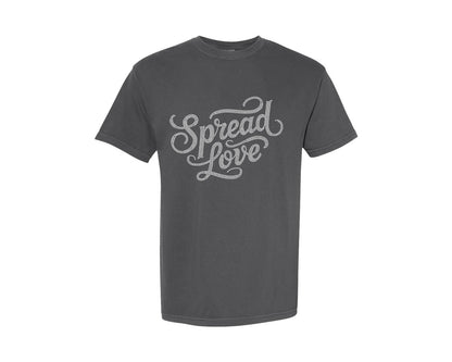 brand:Comfort Colors|color:Pepper|Spread Love Rhinestone Cursive Graphic T-Shirt