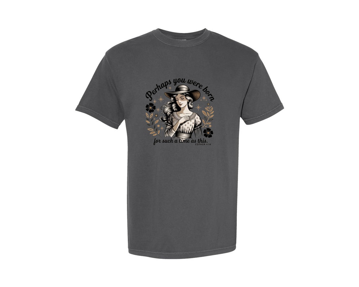 brand:Comfort Colors|color:Pepper|Perhaps You Were Born Christian 2 Graphic T-Shirt