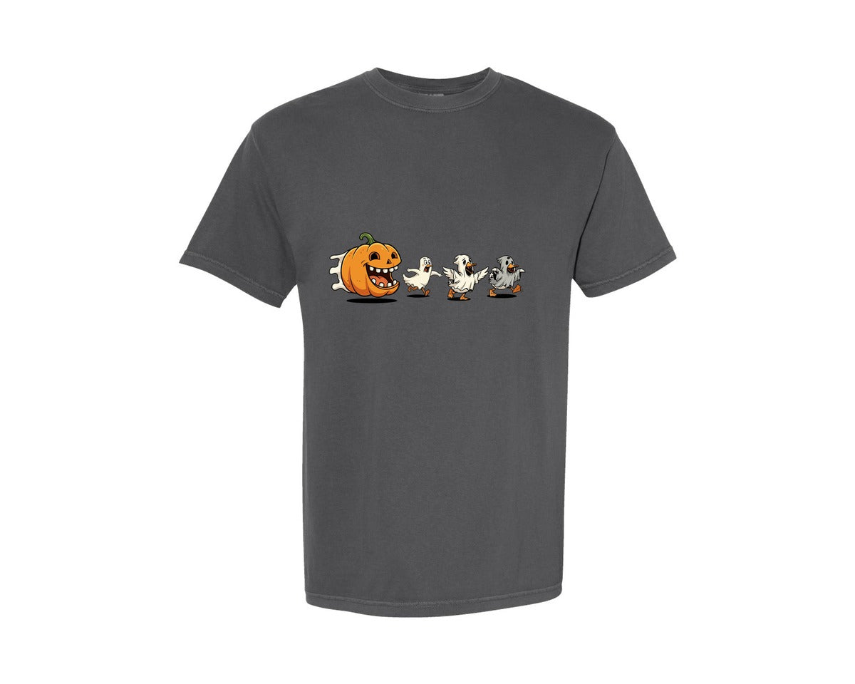 brand:Comfort Colors|color:Pepper|Funny Pumpkin Chase Halloween Graphic T-Shirt