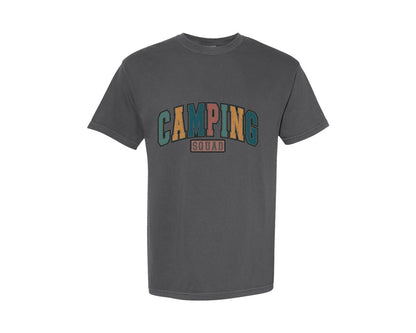 brand:Comfort Colors|color:Pepper|Camping Squad Retro Camp Graphic T-Shirt