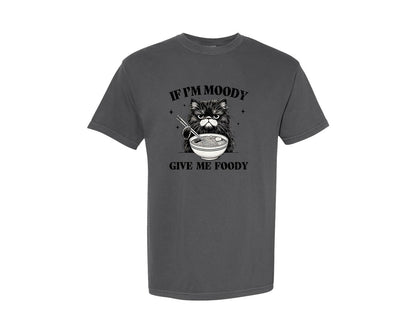 brand:Comfort Colors|color:Pepper|Sarcastic Funny Cat Ramen If Im Moody Graphic T-Shirt
