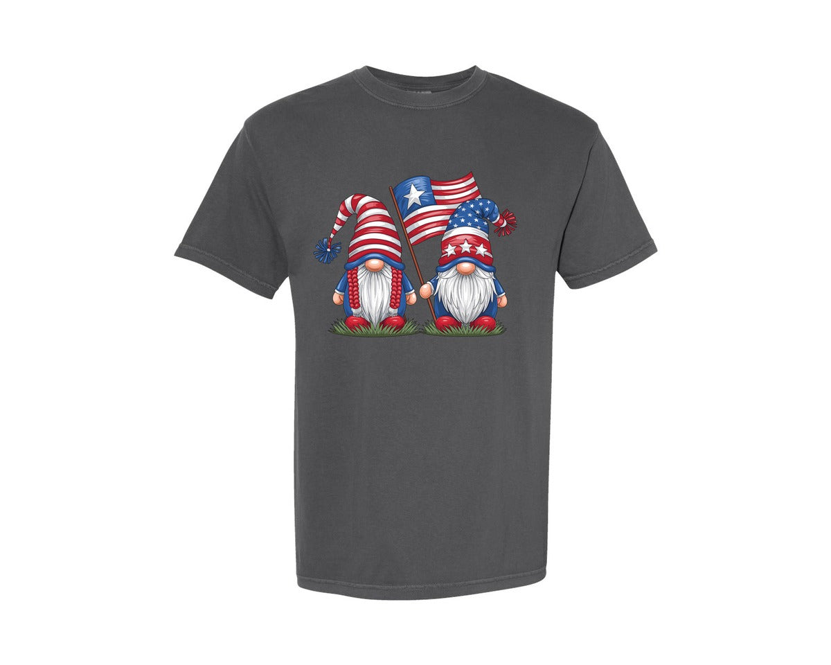 brand:Comfort Colors|color:Pepper|Patriotic Gnomes American Flag Graphic T-Shirt