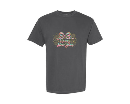 brand:Comfort Colors|color:Pepper|Happy New Year 2026 New Years Eve Graphic T-Shirt