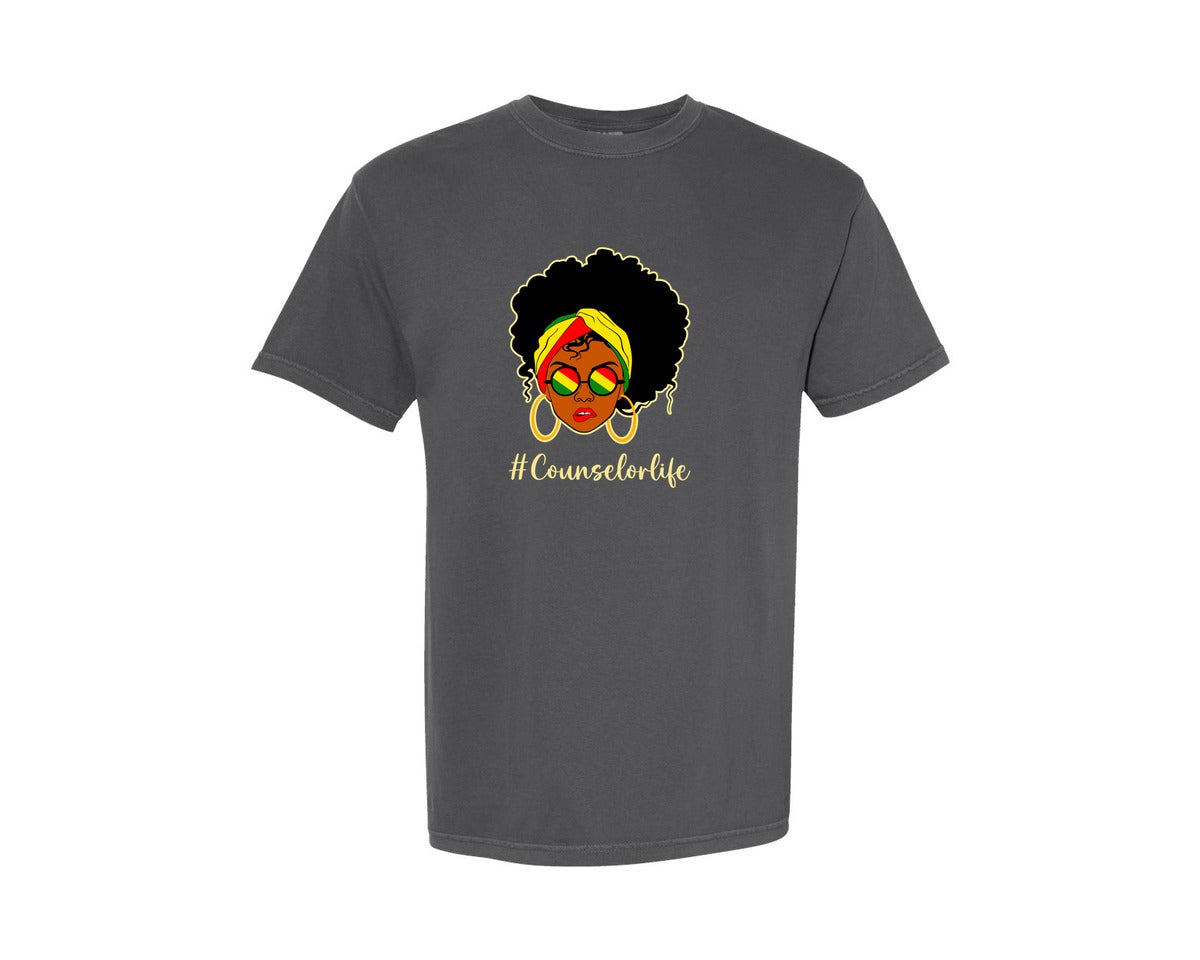 brand:Comfort Colors|color:Pepper|Counselor Life Career T Shirt Graphic T-Shirt