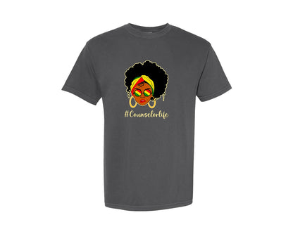 brand:Comfort Colors|color:Pepper|Counselor Life Career T Shirt Graphic T-Shirt